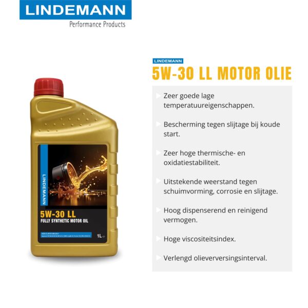 Lindemann Motorolie 5W-30 LL – Complete Onderhouds- en Reinigingsset - Afbeelding 3
